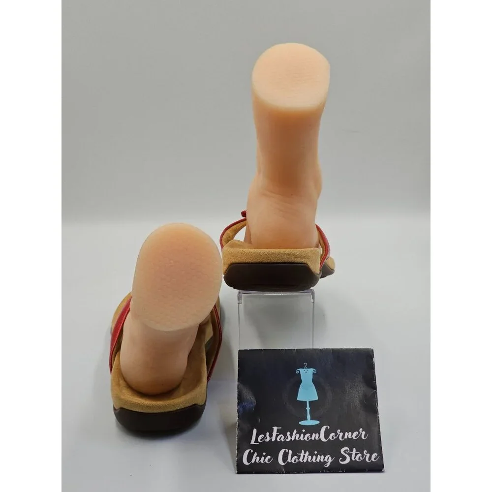 Vionic Women's Red Patent Leather Bella II Lizard Bow Comfort Sandals Sz 10 2647 - Picture 5 of 16